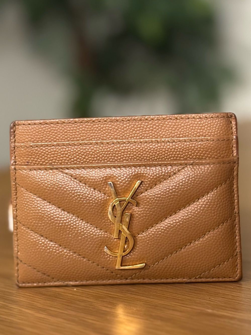 YSL Chevron Card Holder